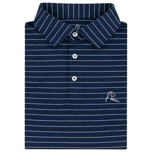 Rhoback - Short Sleeve Polo - Captain Stripe: Fleet Navy w/ White Stripe